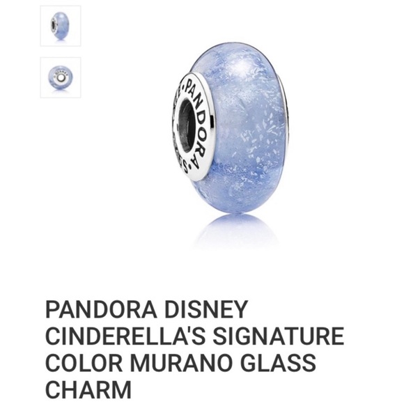Retired Pandora Cinderella's Signature Blue Murano
Glass Disney Princess Charm - Picture 3 of 10